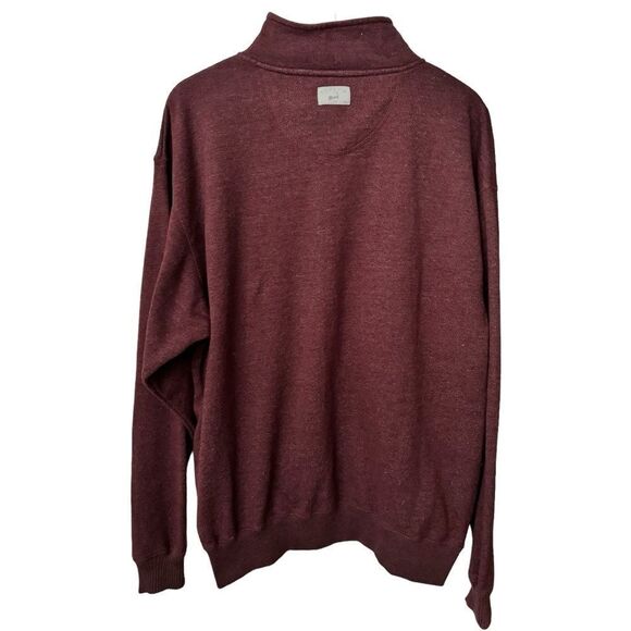 Cuffy’s of Cape Cod Long Sleeve Relaxed Fit Maroon Zip Front Zip Up Sweater. XL. - Picture 3 of 9